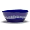 Serax Feast By Ottolenghi Kom Ø18 Dark Blue Stripes White
