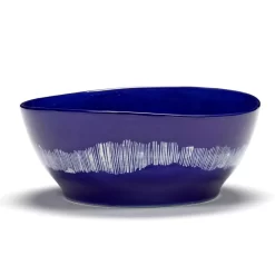 Serax Feast By Ottolenghi Kom Ø18 Dark Blue Stripes White