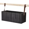Squarely Copenhagen GrowWIDE Balkon Plantenbak, Black Ash, Bruin Leer 48cm