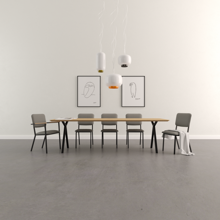 Studio HENK Slim X-Type Tafel 300x100 Zwart Frame, Hardwax Light 3041, Verjongd Ronde Hoeken 11 Studio HENK Slim X-Type Tafel 300x100 Zwart Frame, Hardwax Light 3041, Verjongd Ronde Hoeken - Afbeelding 11