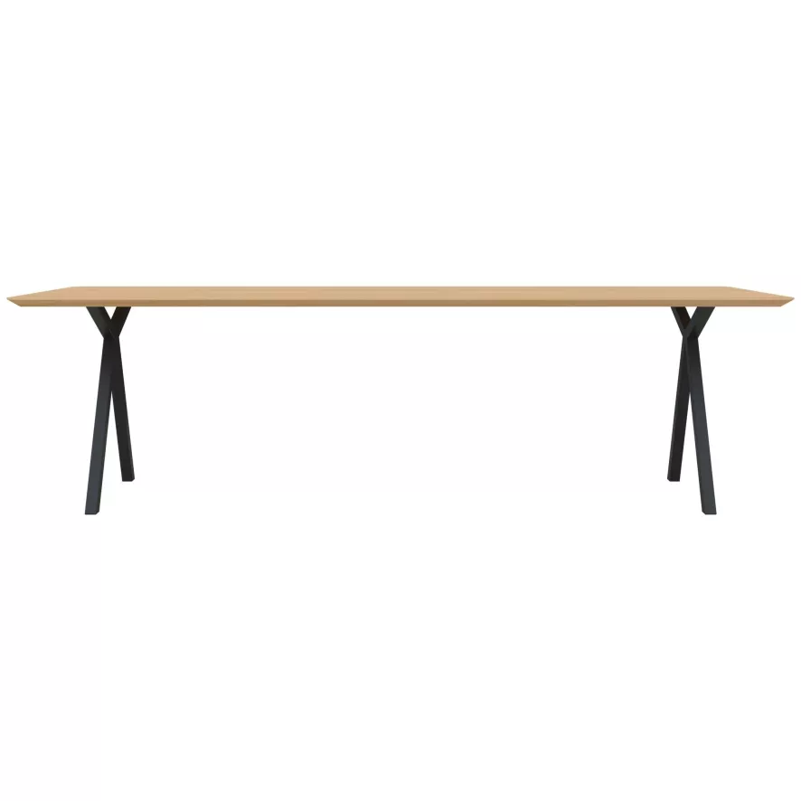 Studio HENK Slim X-Type Tafel 300x100 Zwart Frame, Hardwax Light 3041, Verjongd Ronde Hoeken 1 Studio HENK Slim X-Type Tafel 300x100 Zwart Frame, Hardwax Light 3041, Verjongd Ronde Hoeken