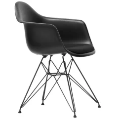 Vitra Eames DAR Stoel Vast Zitkussen Dark Grey/nero, Diepzwart