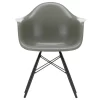 Vitra Eames DAW Fiberglass Stoel Zwart Esdoorn, Raw Umber