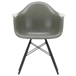 Vitra Eames DAW Fiberglass Stoel Zwart Esdoorn, Raw Umber