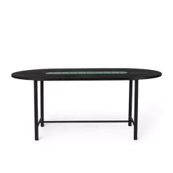 Warm Nordic Be My Guest Tafel 180 Zwart Eiken Met Groen Detail