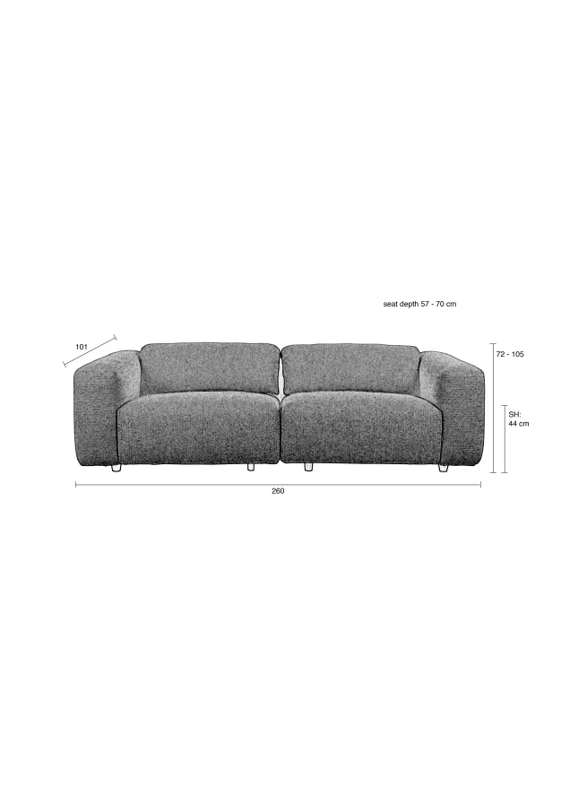 Zuiver Wings 3-zits Bank Naturel 18 Zuiver Wings 3-zits Bank Naturel - Afbeelding 18